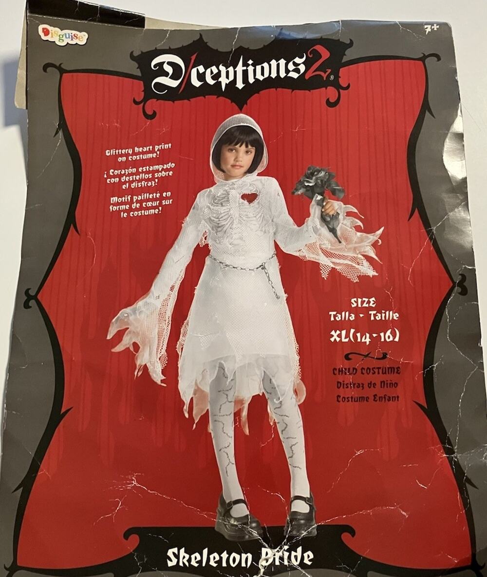 Disguise Skeleton Bride Halloween Costume D/ceptions2, Child XL (14-16) (age 7+)